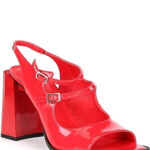 Gianni Bini Red Patent Leather Slingback Heels